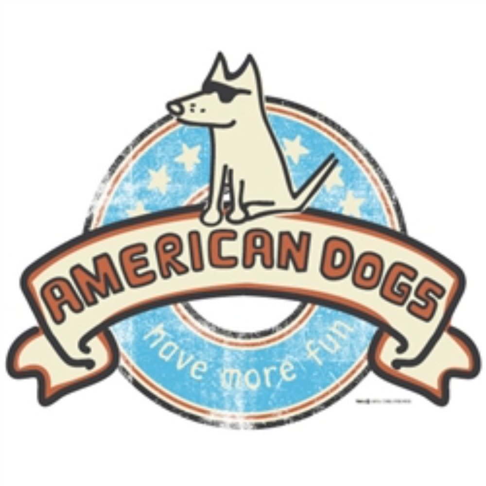 American Dogs Ladies V-neck WHITE Short Sleeve T-shirt Small, Large, 1X NWT